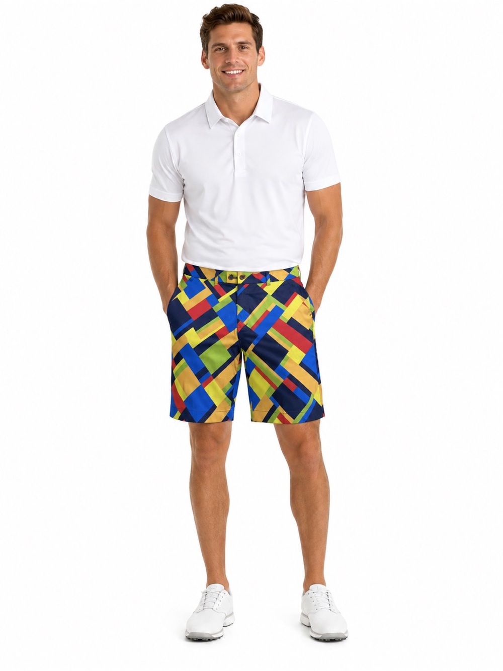 Loudmouth Golf Stained Glass Shorts Men’s size 32 Geometric Chino - Picture 2 of 9